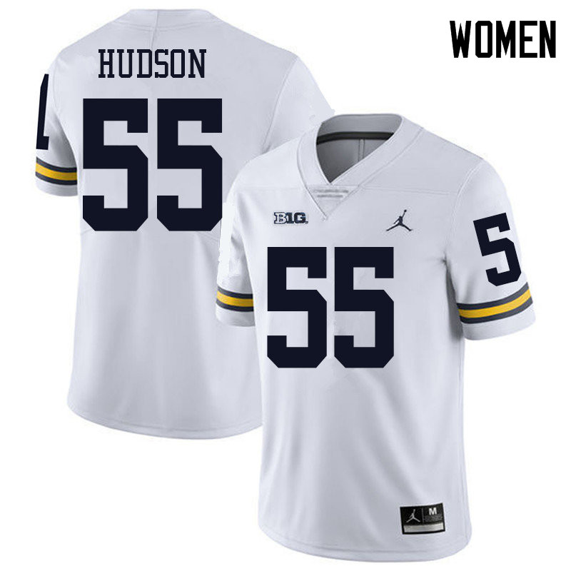 Jordan Brand Women #55 James Hudson Michigan Wolverines College Football Jerseys Sale-White